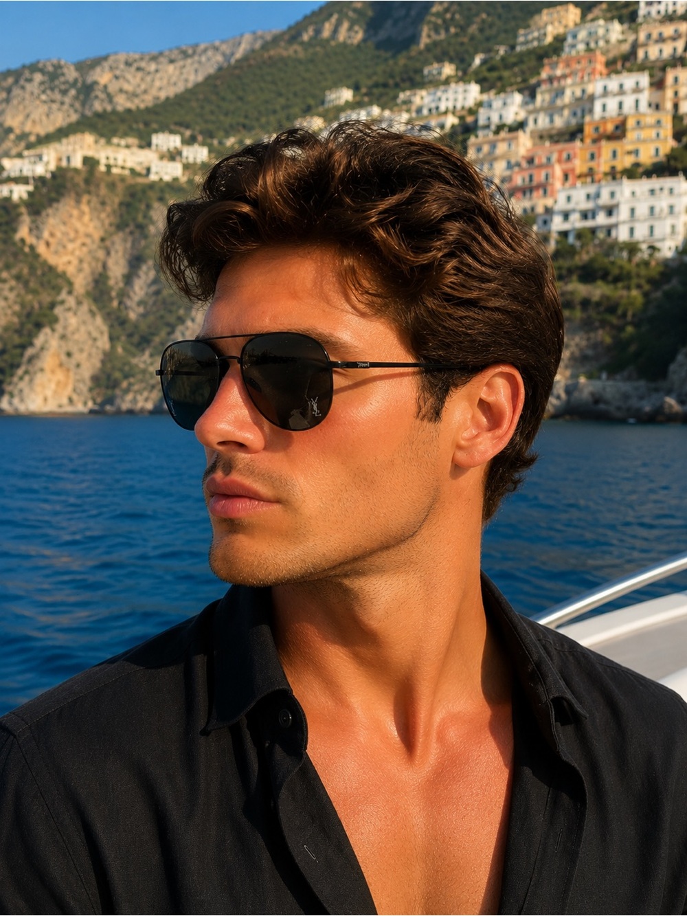Saint Laurent  Black Arm Sunglasses